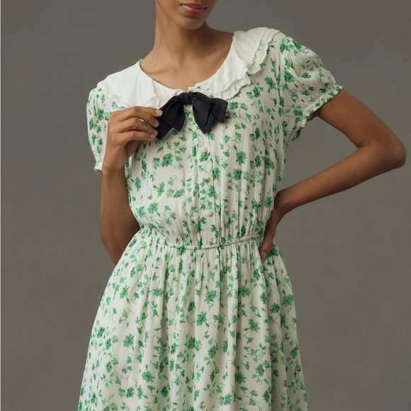 Maeve Short Sleeve Collared Mini Dress - Anthropologie - Picture 2 of 10